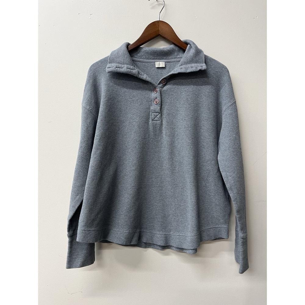 Poetry Slate Blue Button Cotton Shirt Size 6 Small Medium